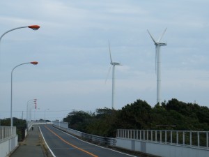 神奈川県三浦市の宮川公園の三浦風力発電所（撮影：2006/10/15）